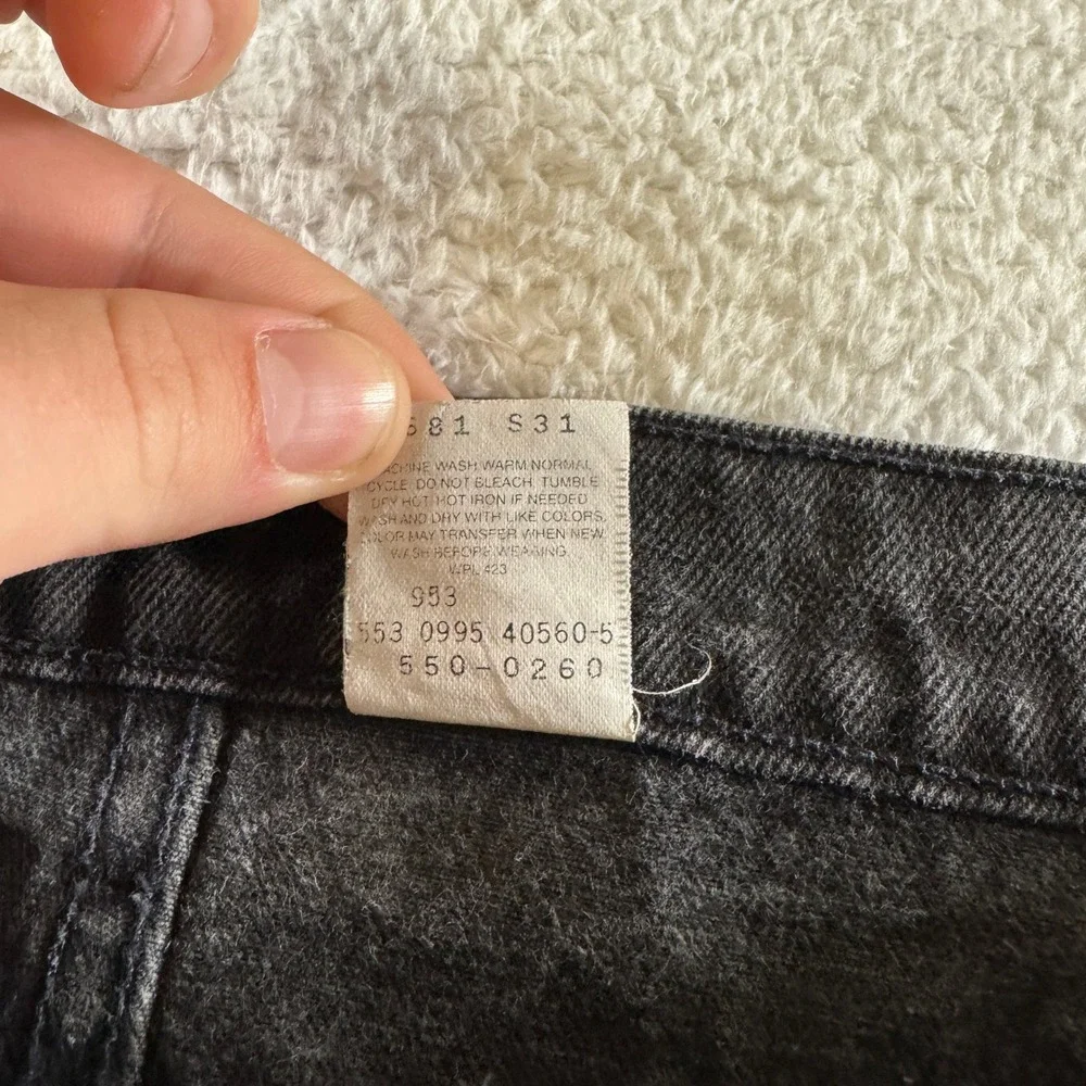 Vintage Levi's 550 Mens 33x34 Tag 32x34 Fit Black Relaxed Tapered Jeans Made USA